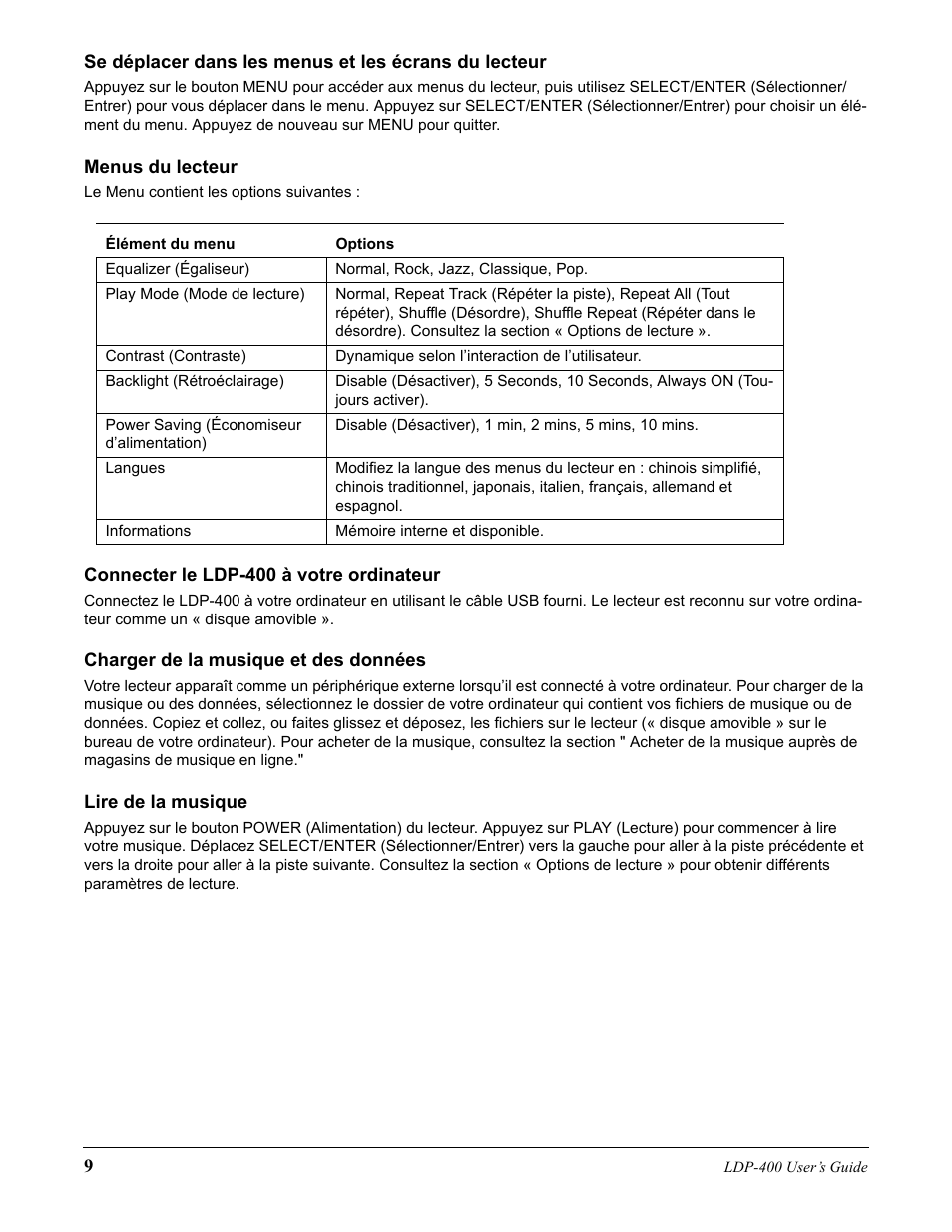 Lexar Media Lexar LDP-400 User Manual | Page 9 / 36