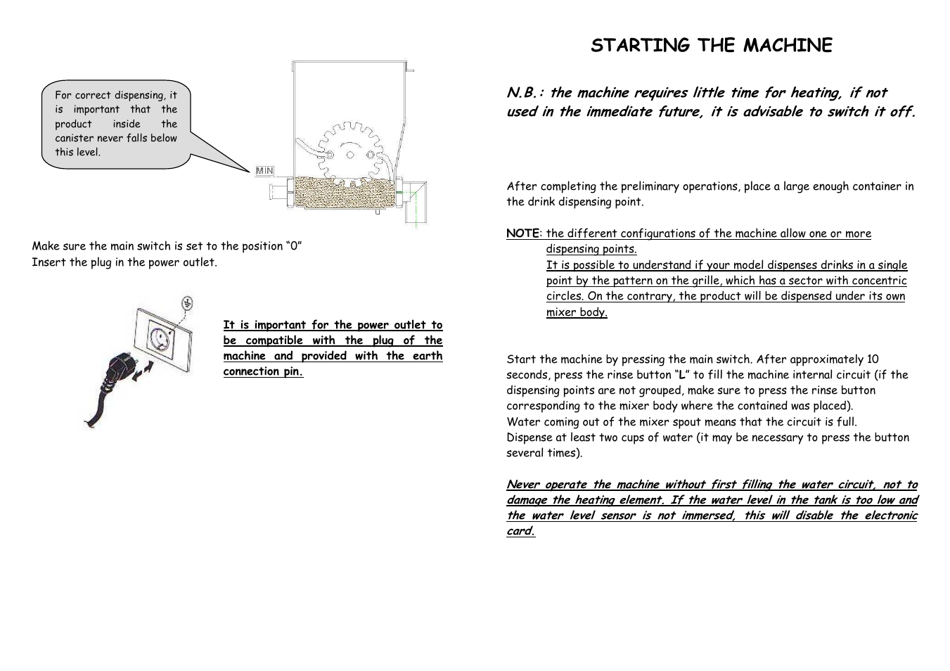 Starting the machine | La Pavoni P09 User Manual | Page 7 / 9