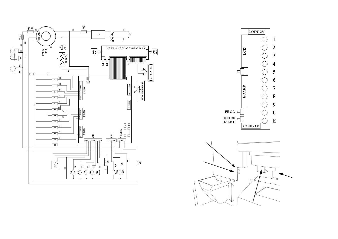 Electric diagram, Keyboard | La Pavoni P180 User Manual | Page 7 / 16