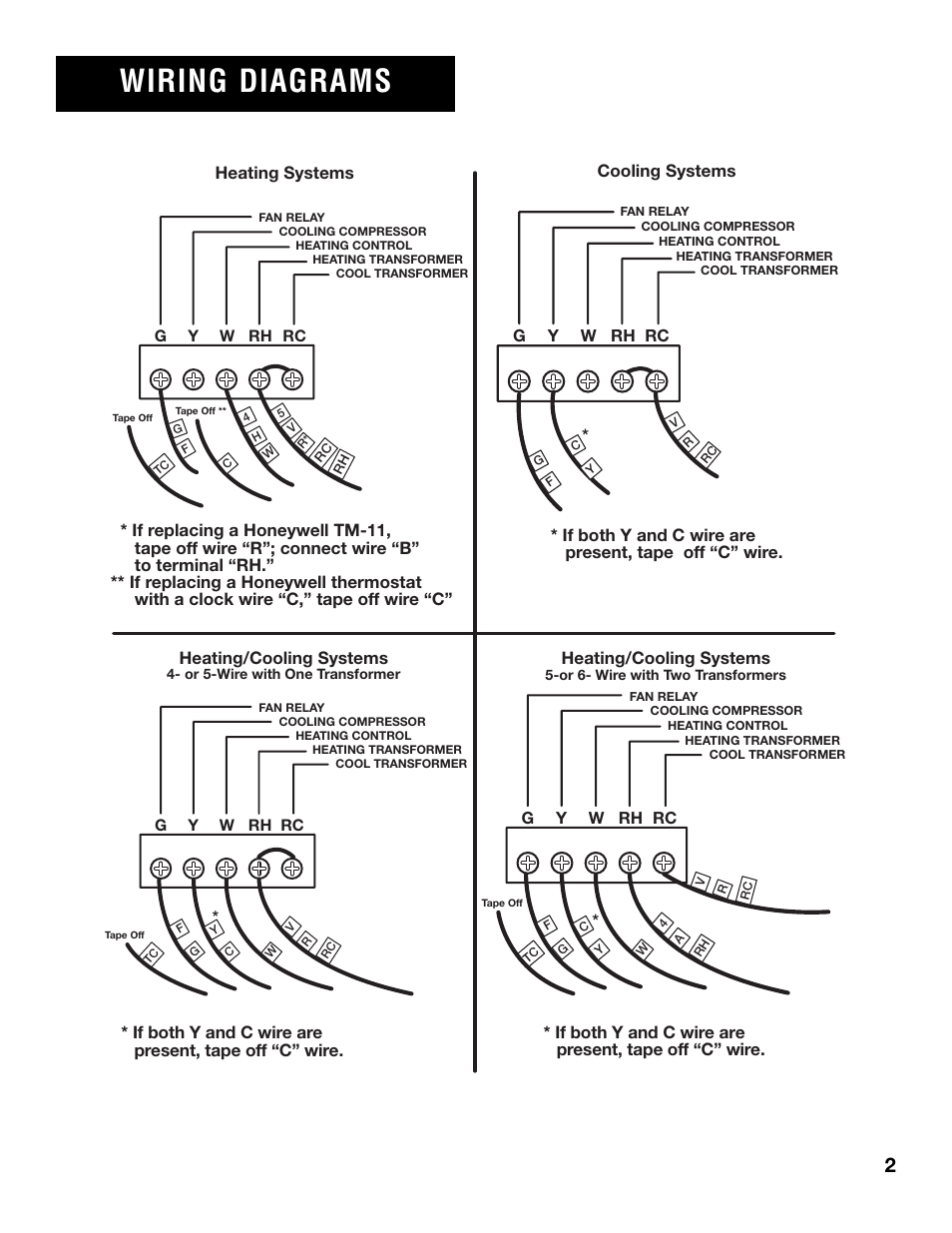 Ch200sa-400sa_eng_webmanual_p2.pdf, Wiring diagrams | Lux Products CH200SA User Manual | Page 2 / 4