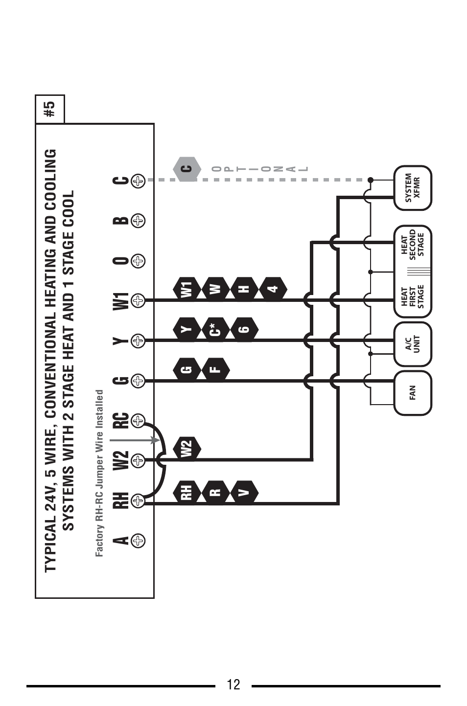 Rc g rh y w2 w1 a ob c | Lux Products SMART TEMP TX9100E User Manual | Page 12 / 32