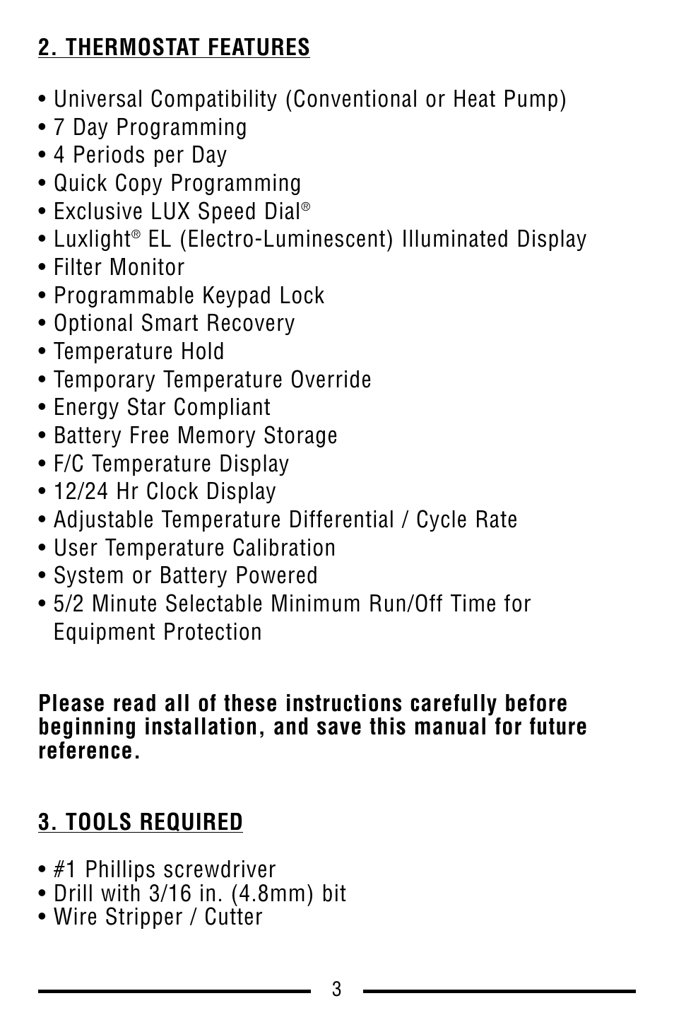 Lux Products SMART TEMP TX9100E User Manual | Page 3 / 32