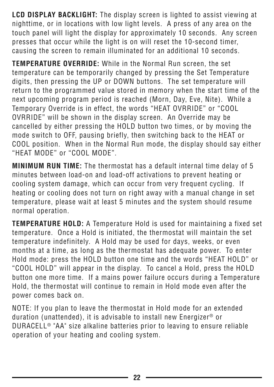 Lux Products TX9600TS User Manual | Page 22 / 34