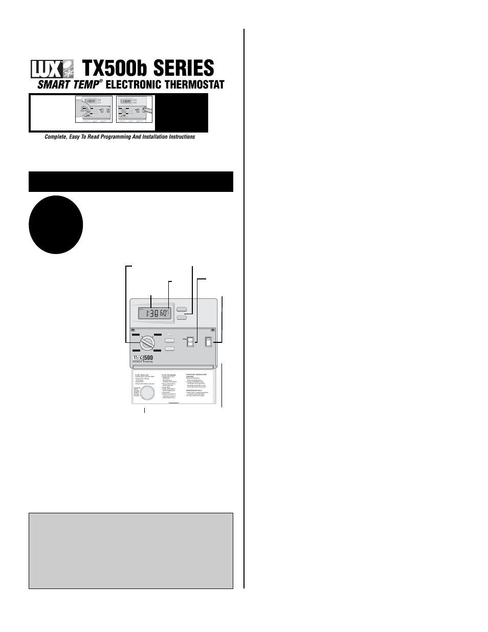 Lux Products TX500b User Manual | 3 pages