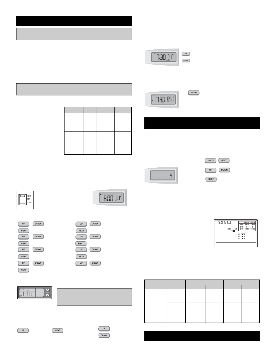 Operation, Advanced features, Setting the time and day | The built-in, Nergy, Programs, Programming the tx500, Temperature override and temperature hold, No t e, Temperature swing | Lux Products TX500b User Manual | Page 3 / 3