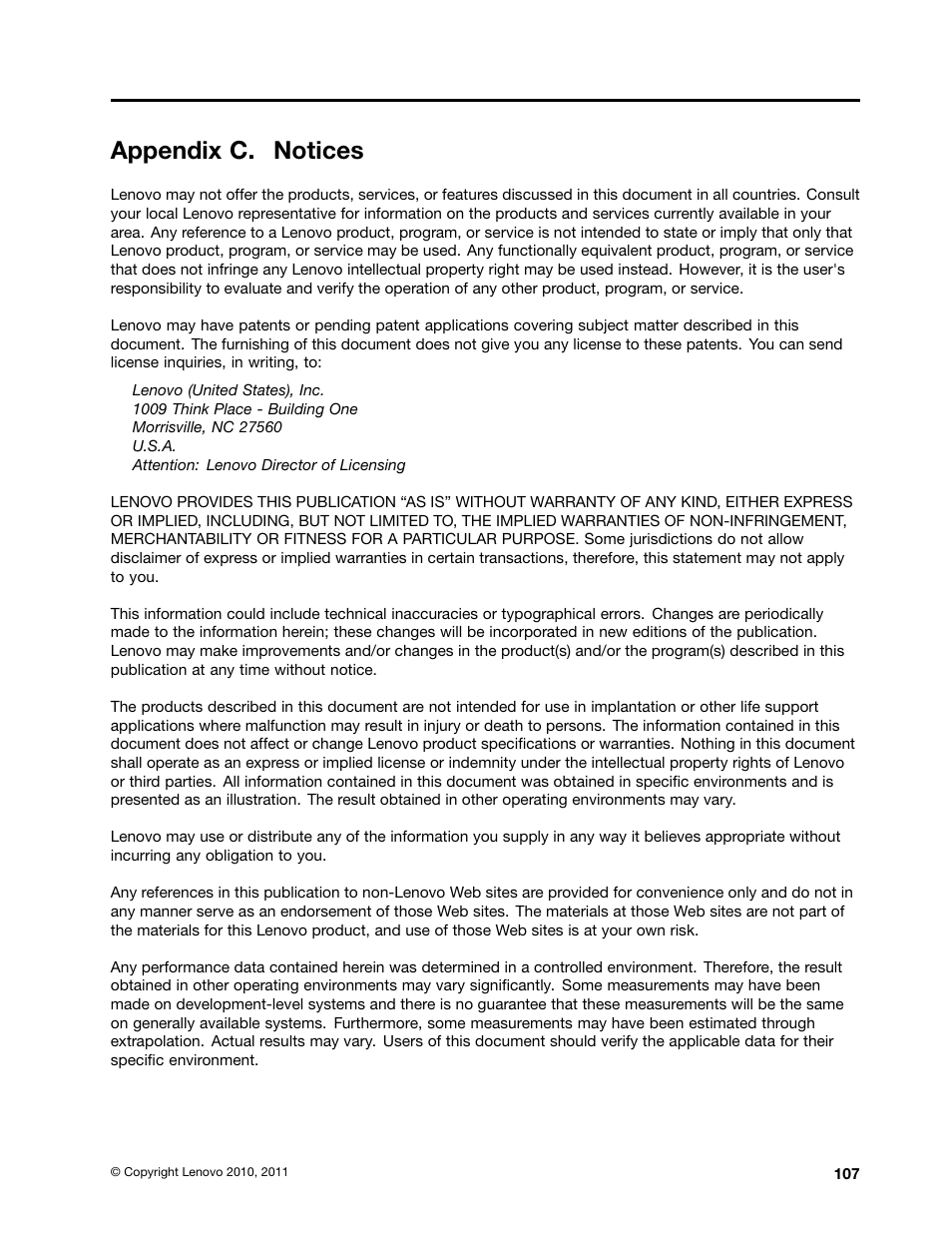 Appendix c. notices | Lenovo 1046 User Manual | Page 117 / 130