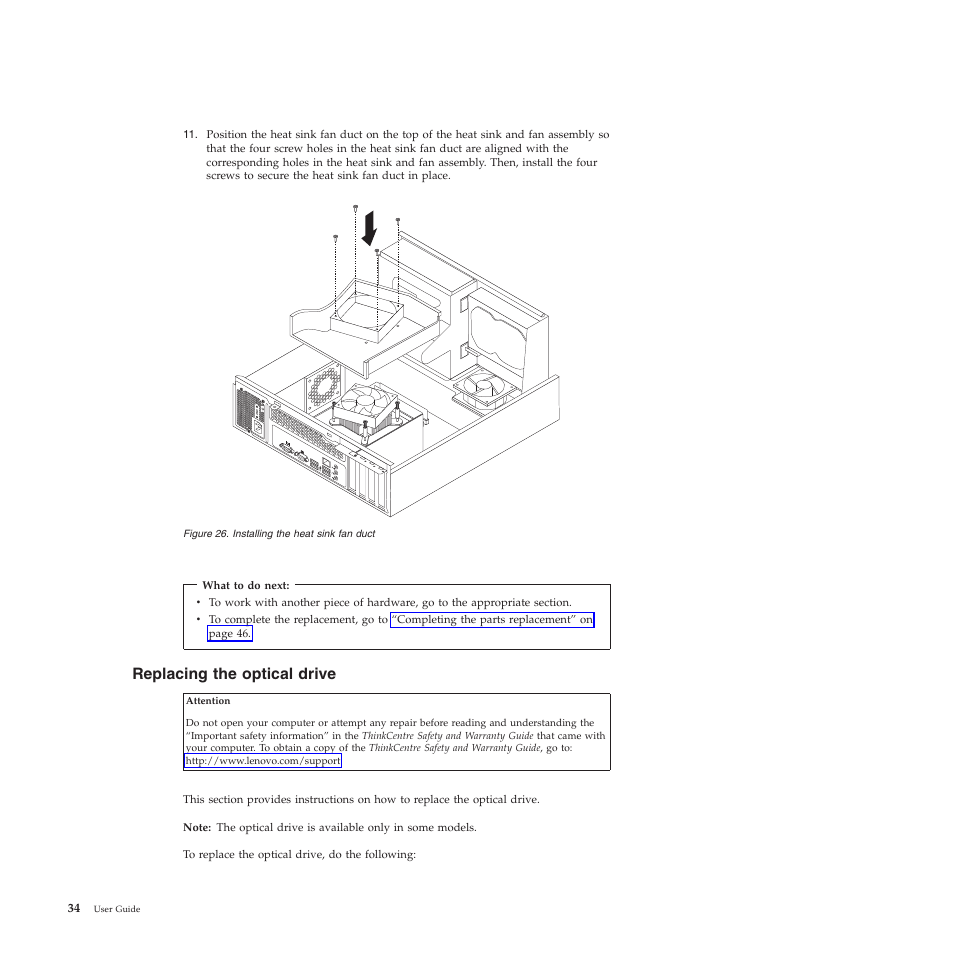 Replacing the optical drive | Lenovo 5023 User Manual | Page 42 / 94