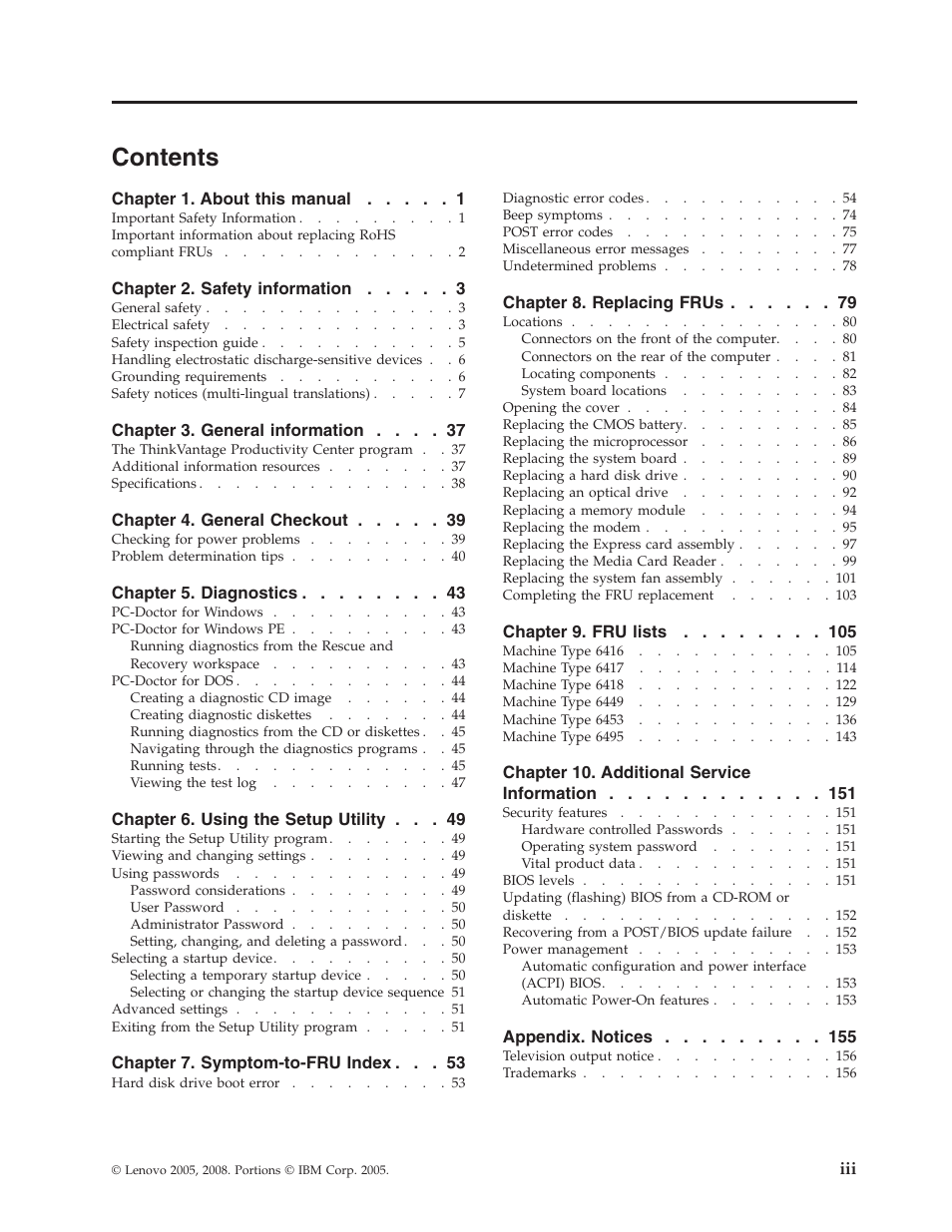 Lenovo THINKCENTRE 6396 User Manual | Page 5 / 164