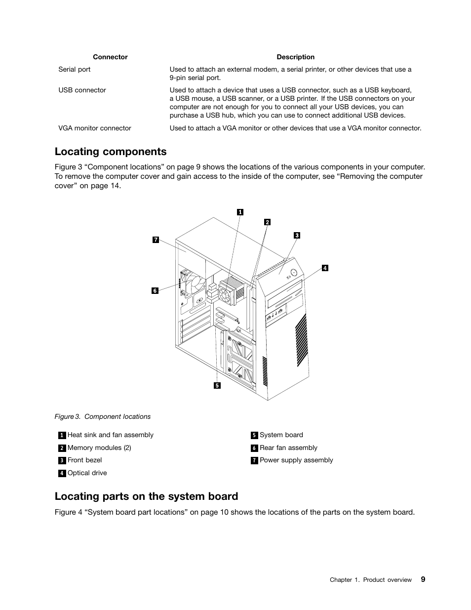 Locating components, Locating parts on the system board | Lenovo 4162 User Manual | Page 17 / 78