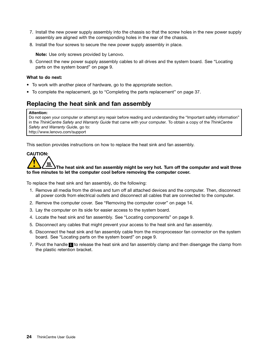 Replacing the heat sink and fan assembly | Lenovo 4162 User Manual | Page 32 / 78