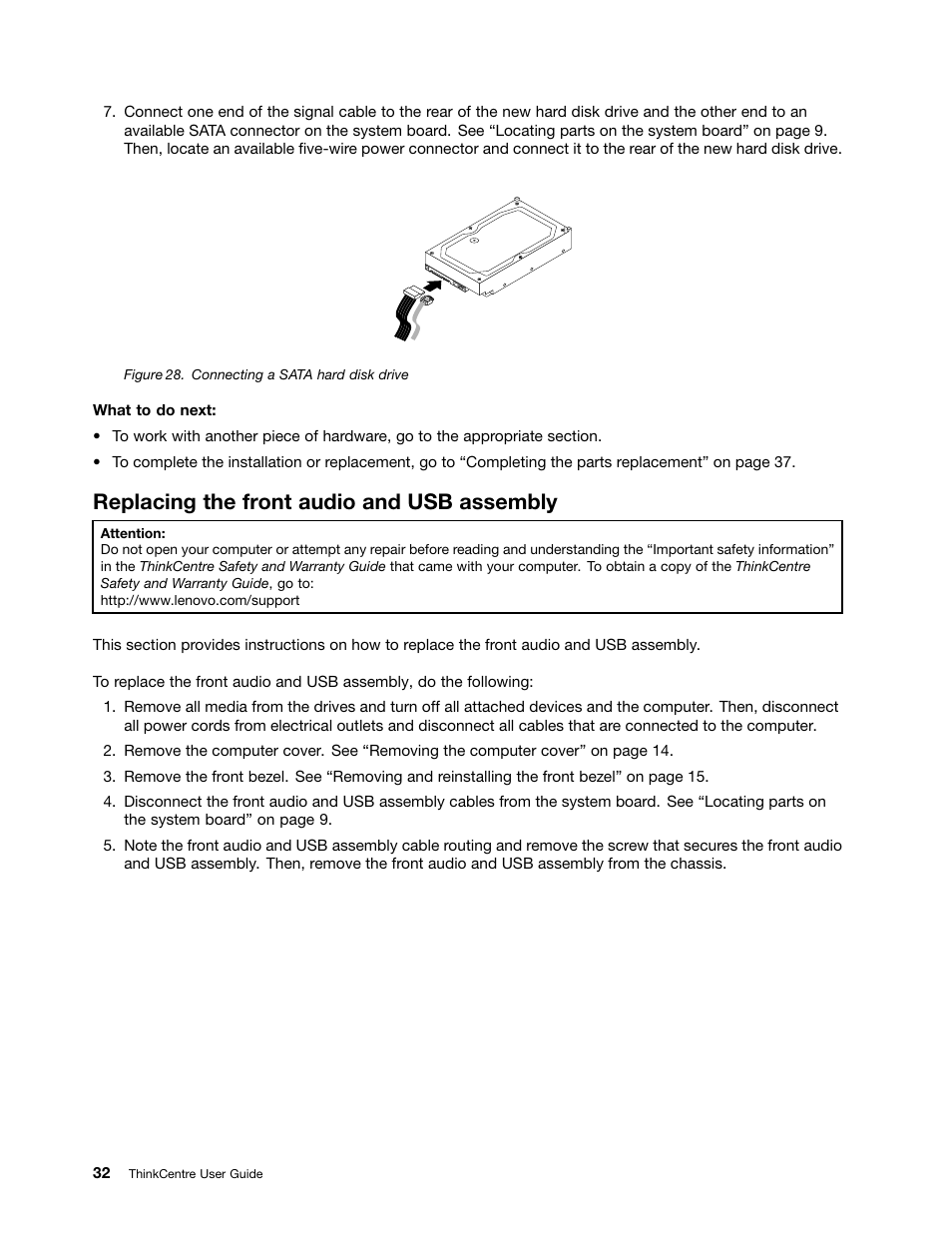 Replacing the front audio and usb assembly | Lenovo 4162 User Manual | Page 40 / 78