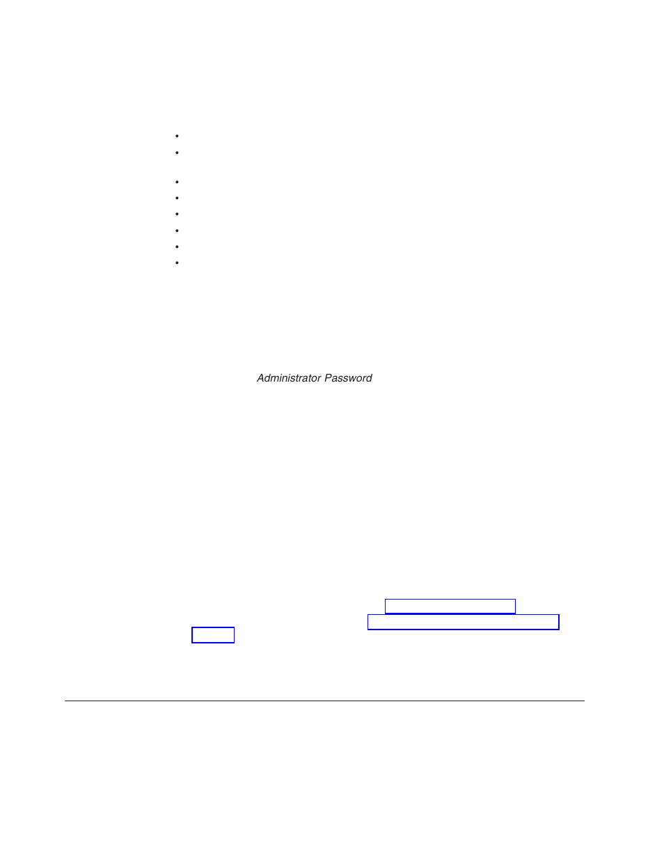 Password considerations, User password, Administrator or supervisor password | Setting, changing, and deleting a password, Selecting a startup device, Password, Considerations, User, Administrator, Supervisor | Lenovo 6396 User Manual | Page 26 / 68