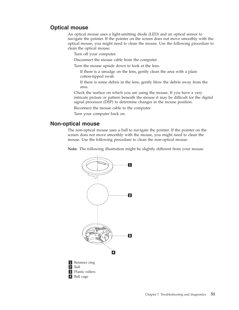 Optical mouse, Non-optical mouse, Optical | Mouse, Non-optical | Lenovo 8795 User Manual | Page 67 / 86