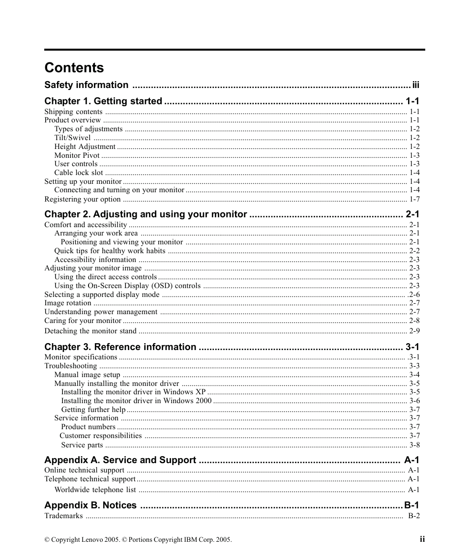 Lenovo ThinkVision 9205-HG2 User Manual | Page 3 / 35