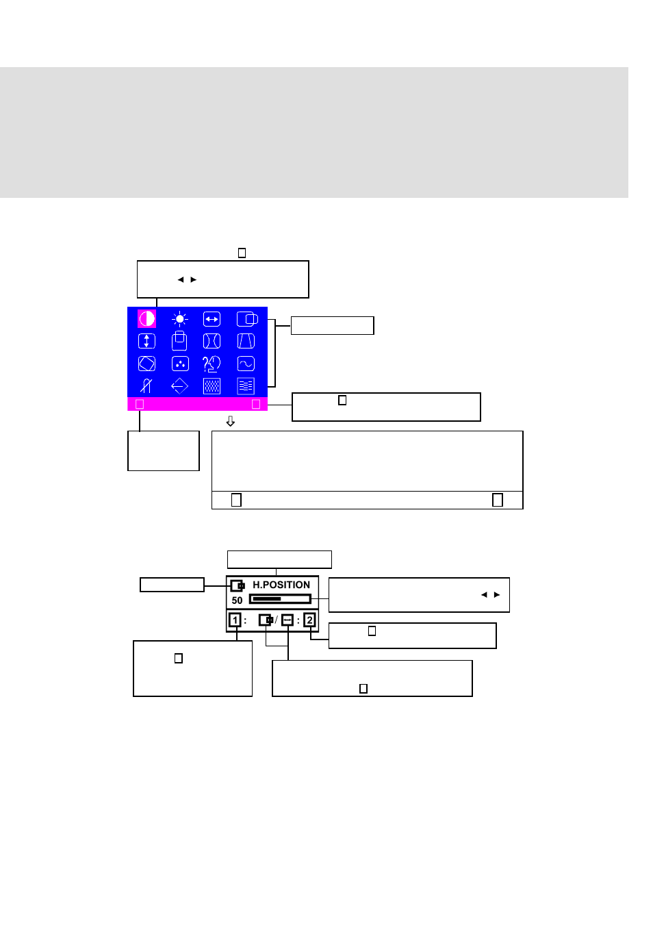 Using the on-screen menu, Us-5, 1 : contrast : 2 | Lenovo ThinkVision E74 User Manual | Page 11 / 18