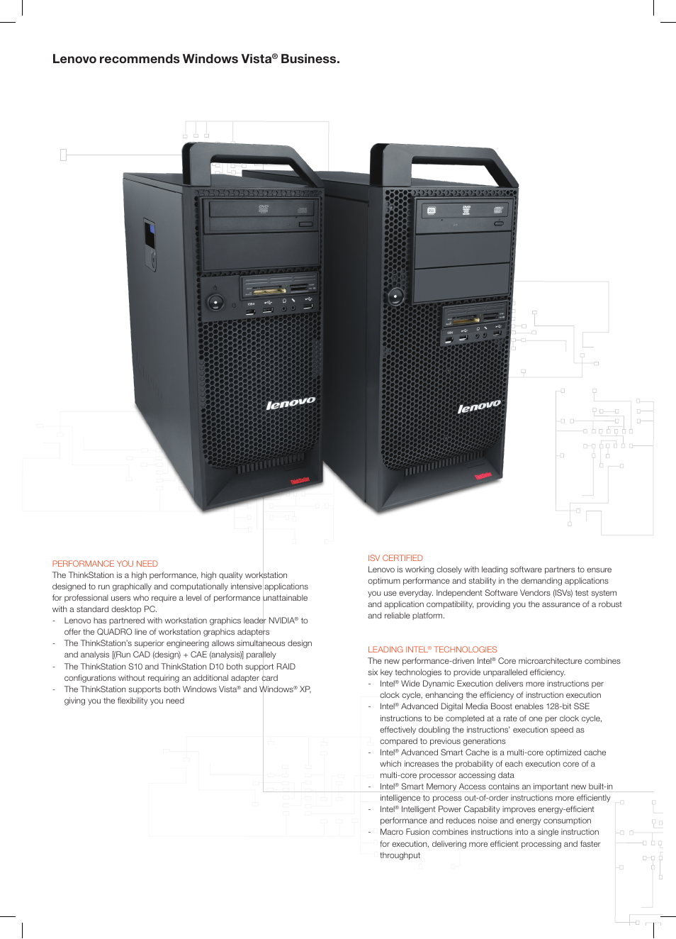 Lenovo recommends windows, Vista, Business | Lenovo THINKSTATION D10 User Manual | Page 3 / 4