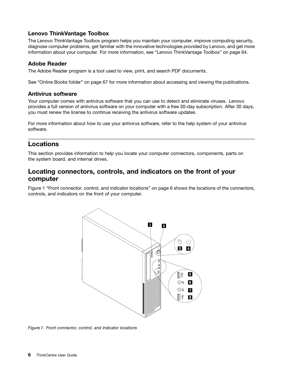 Locations | Lenovo 154 User Manual | Page 14 / 86