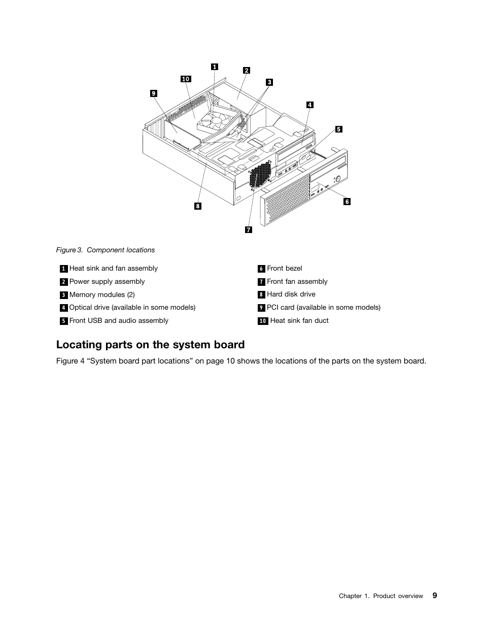 Locating parts on the system board | Lenovo 154 User Manual | Page 17 / 86