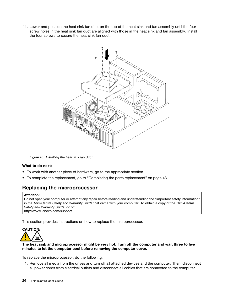 Replacing the microprocessor | Lenovo 154 User Manual | Page 34 / 86