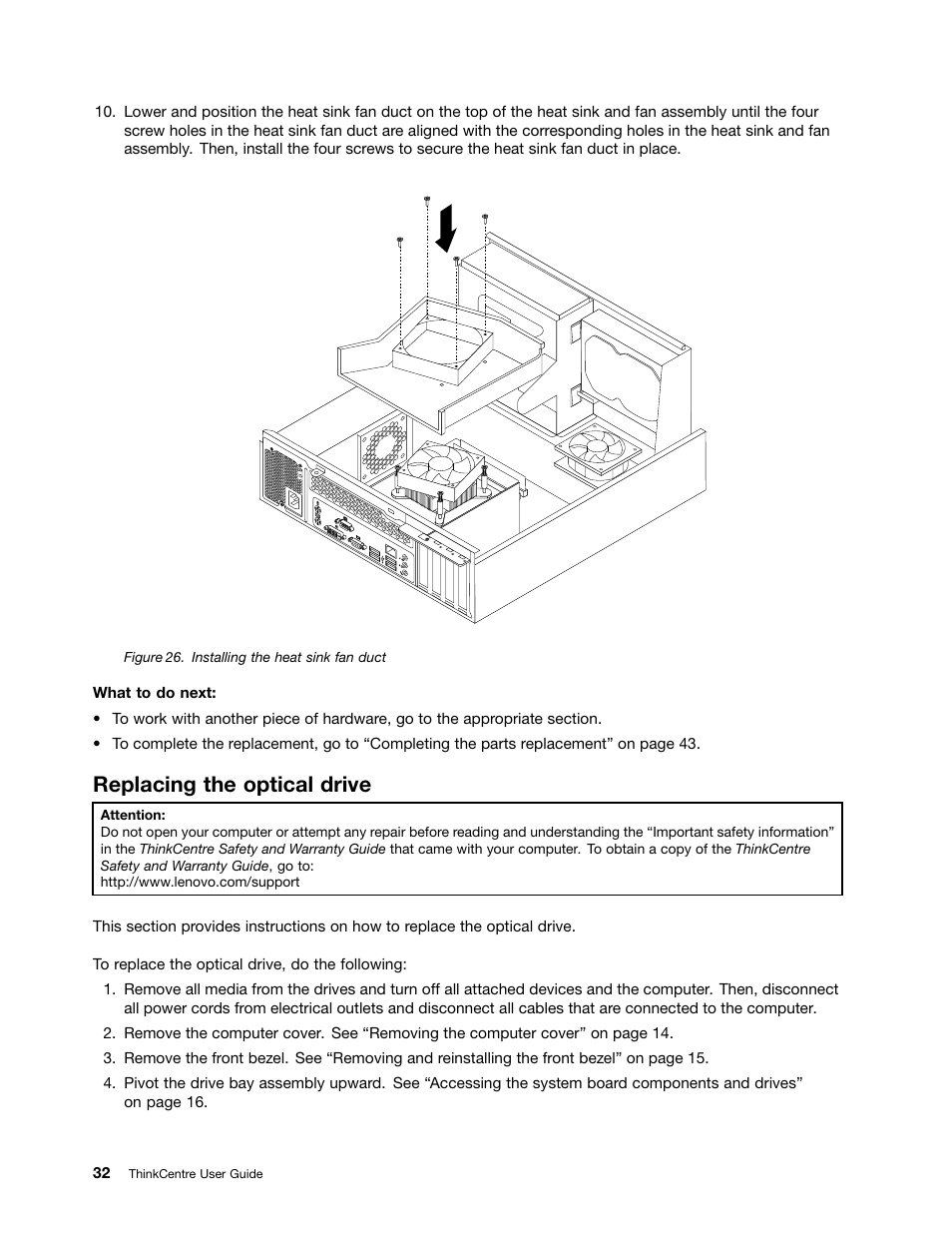 Replacing the optical drive | Lenovo 154 User Manual | Page 40 / 86