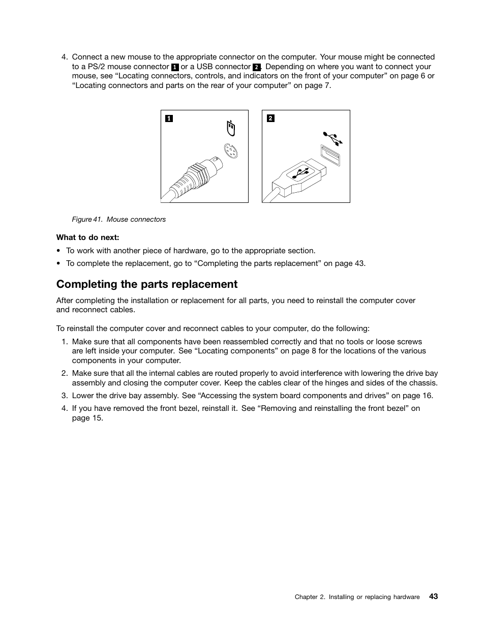 Completing the parts replacement | Lenovo 154 User Manual | Page 51 / 86