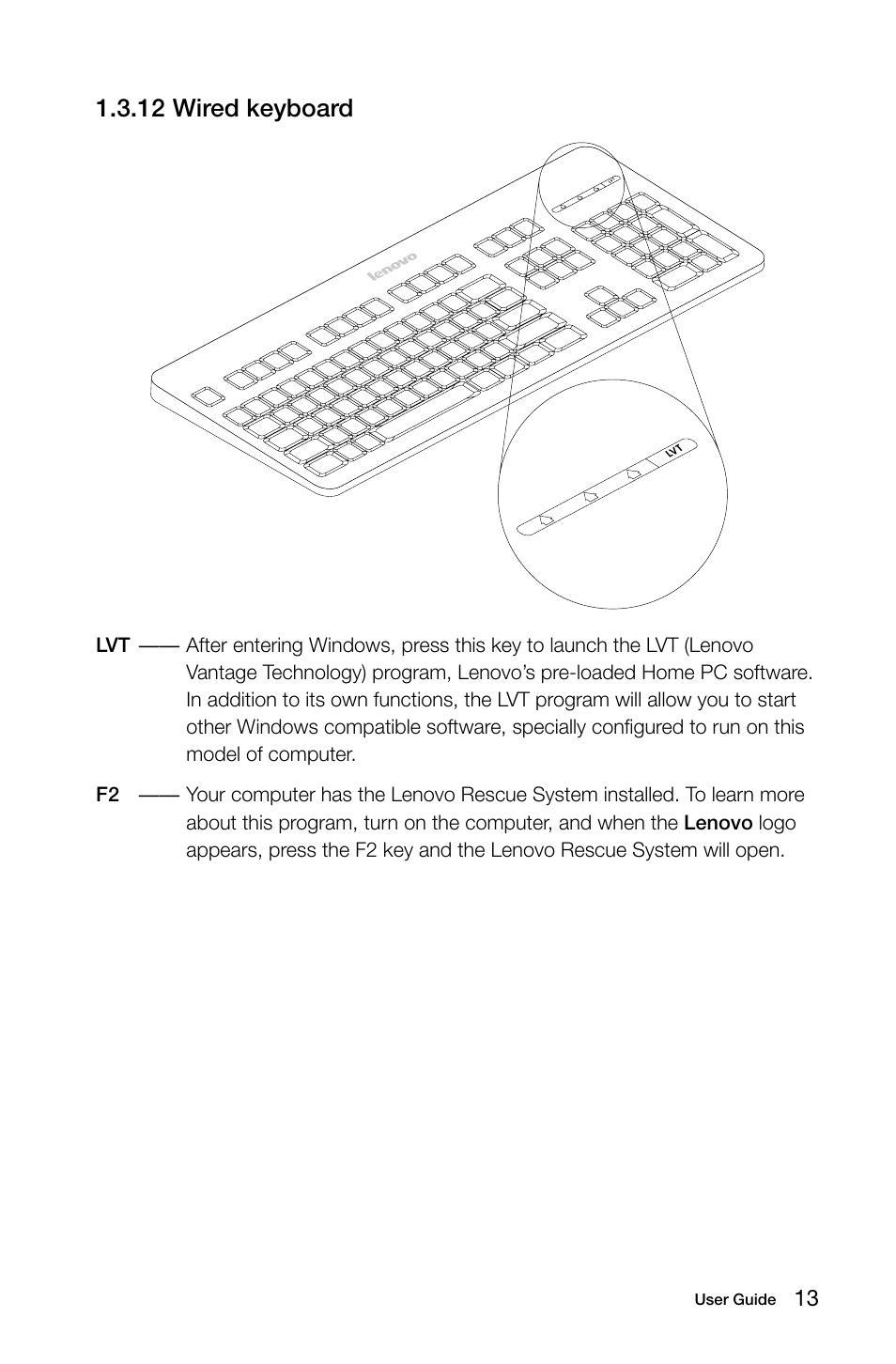 12 wired keyboard | Lenovo 10060/7724 User Manual | Page 18 / 33