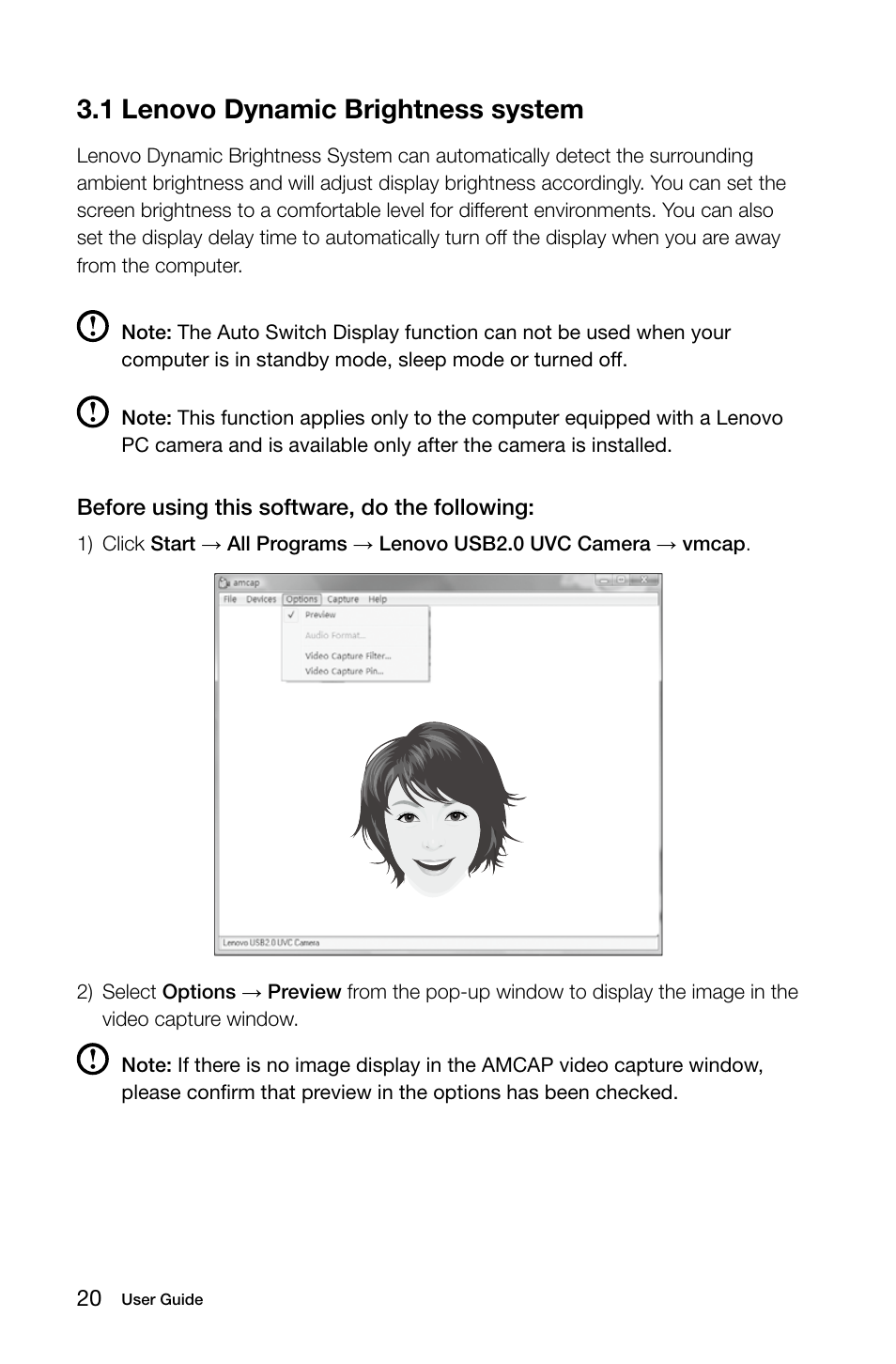 1 lenovo dynamic brightness system | Lenovo 10060/7724 User Manual | Page 25 / 33