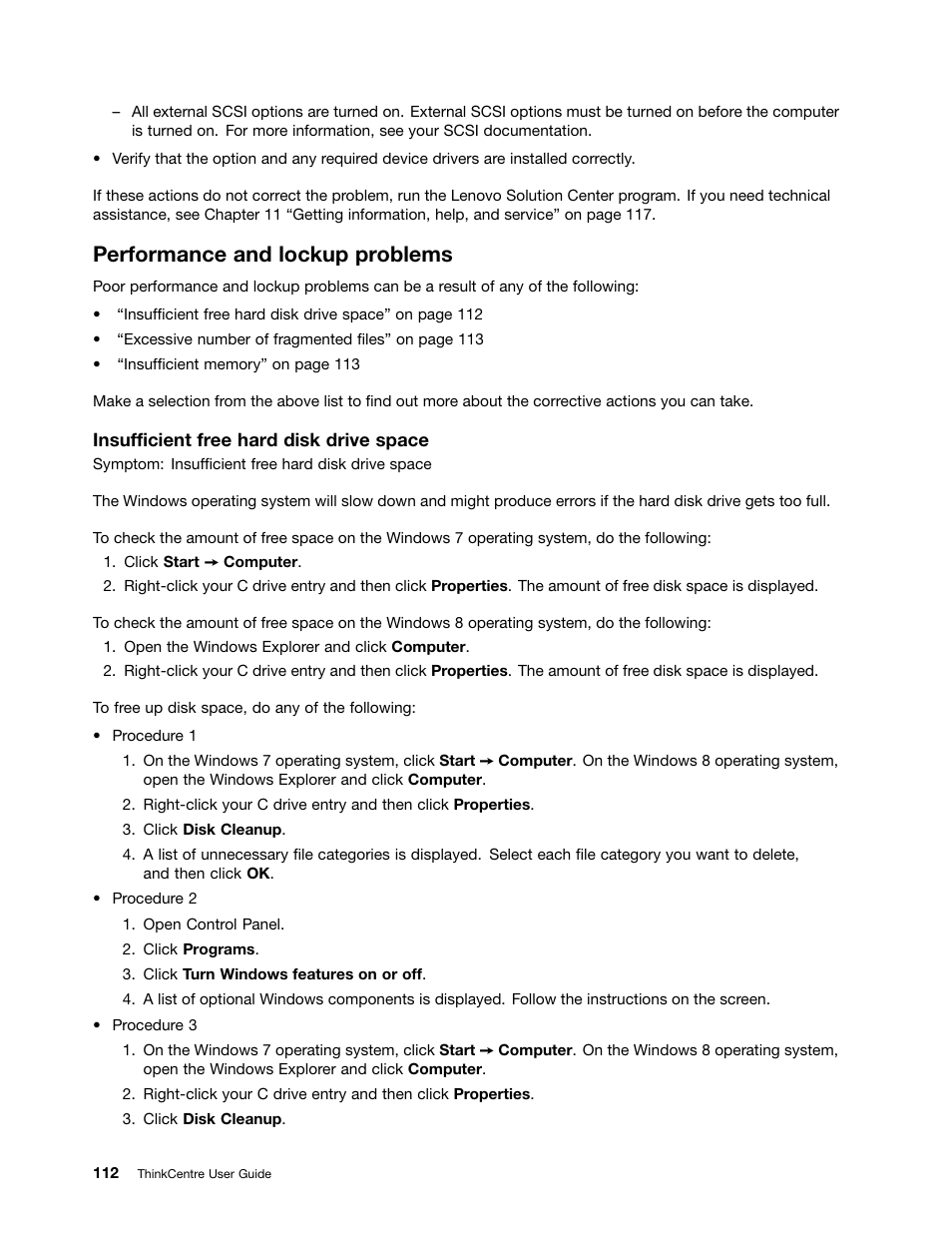 Performance and lockup problems | Lenovo 3273 User Manual | Page 126 / 154