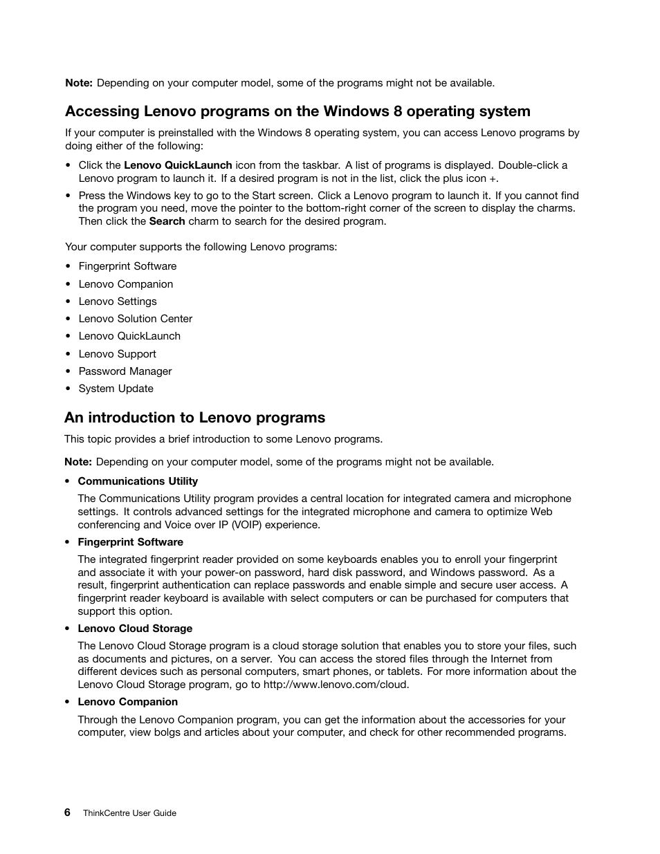 An introduction to lenovo programs | Lenovo 3273 User Manual | Page 20 / 154