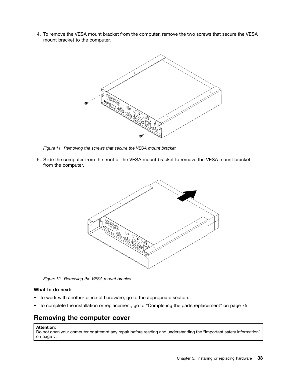 Removing the computer cover | Lenovo 3273 User Manual | Page 47 / 154