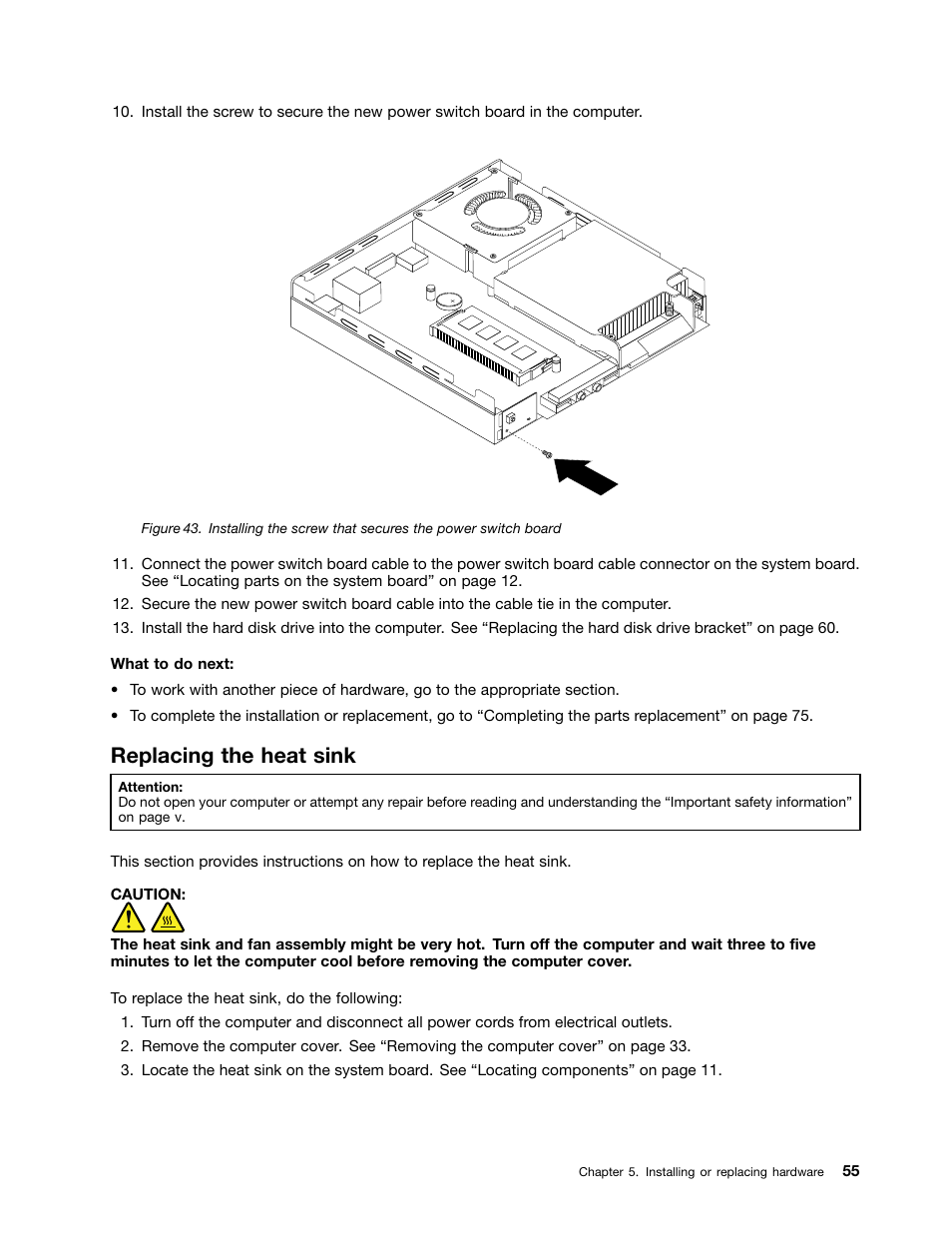 Replacing the heat sink | Lenovo 3273 User Manual | Page 69 / 154