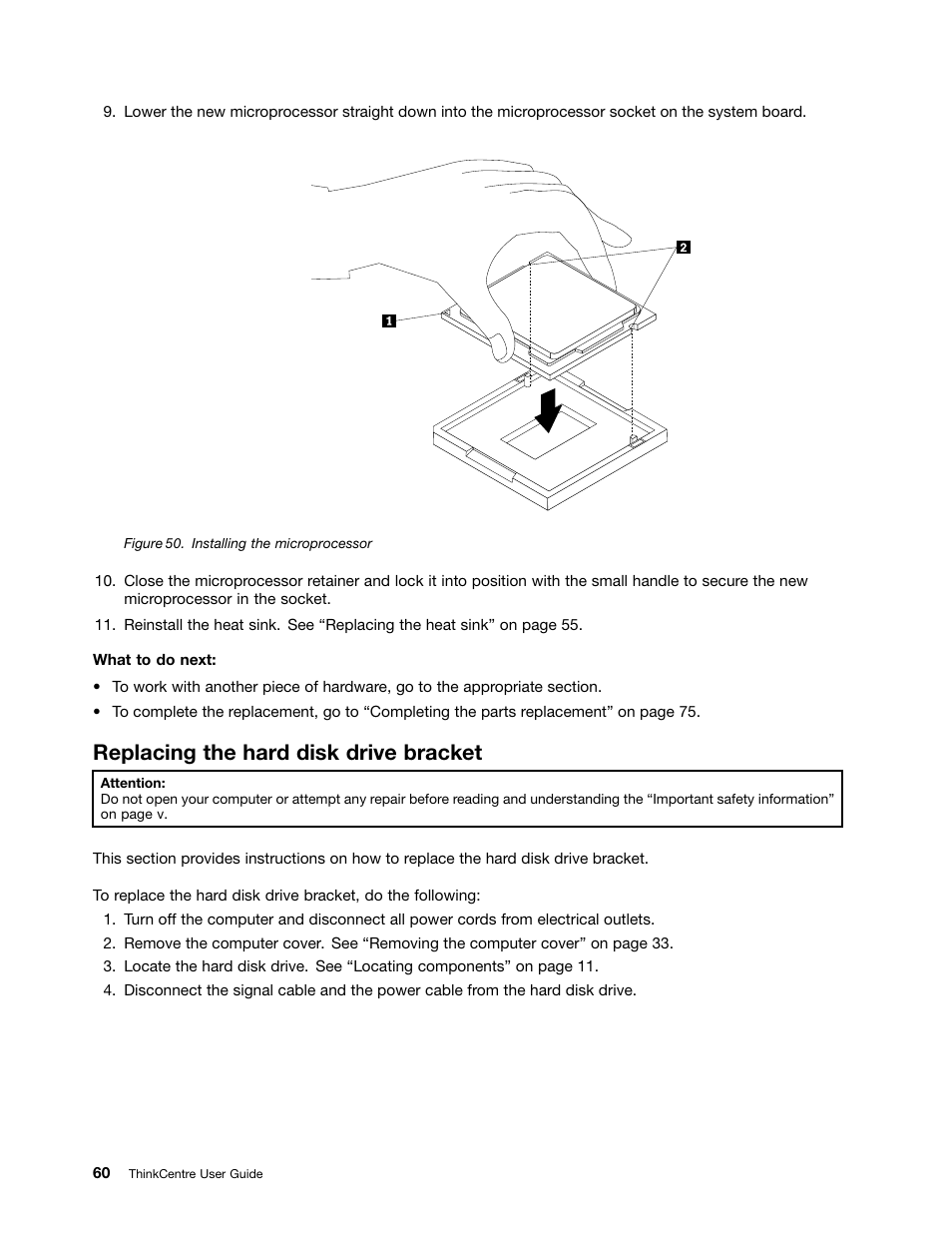 Replacing the hard disk drive bracket, Replacing the hard | Lenovo 3273 User Manual | Page 74 / 154