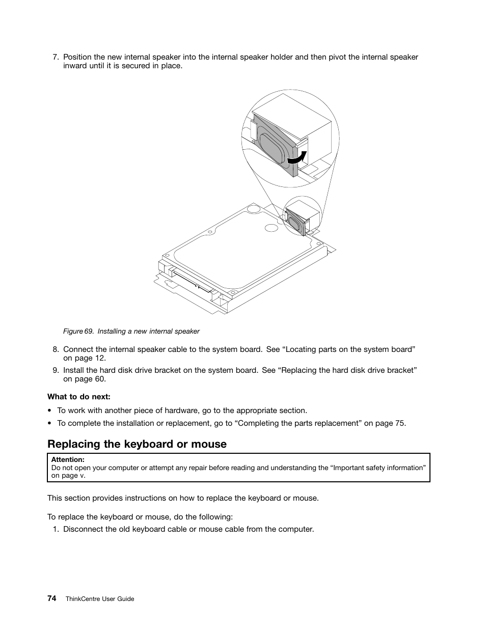 Replacing the keyboard or mouse | Lenovo 3273 User Manual | Page 88 / 154