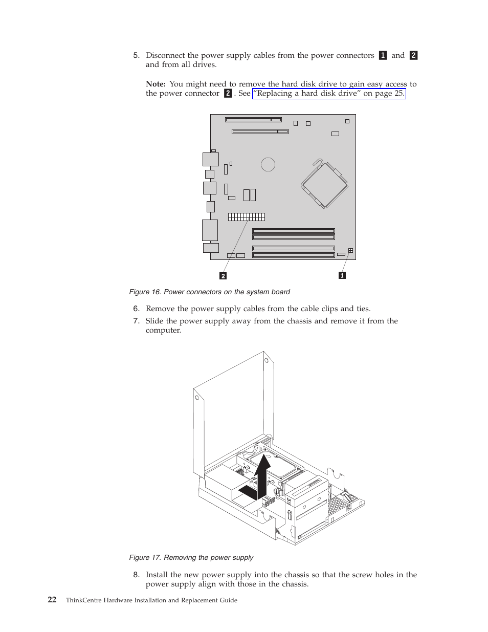 Power, Connectors, System | Board, Removing, Supply | Lenovo 7360 User Manual | Page 30 / 52