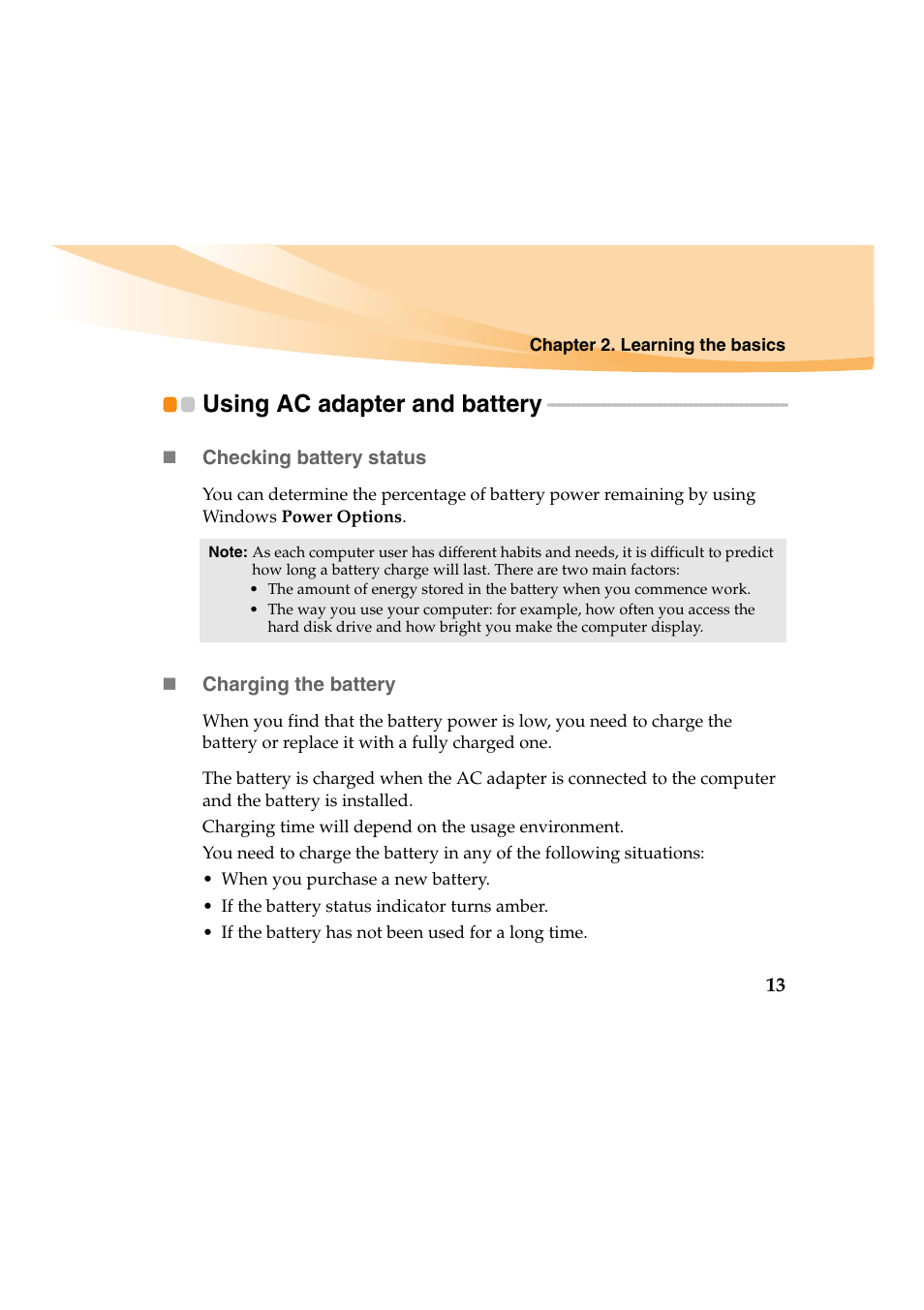 Using ac adapter and battery | Lenovo IdeaPad Y460 User Manual | Page 27 / 144