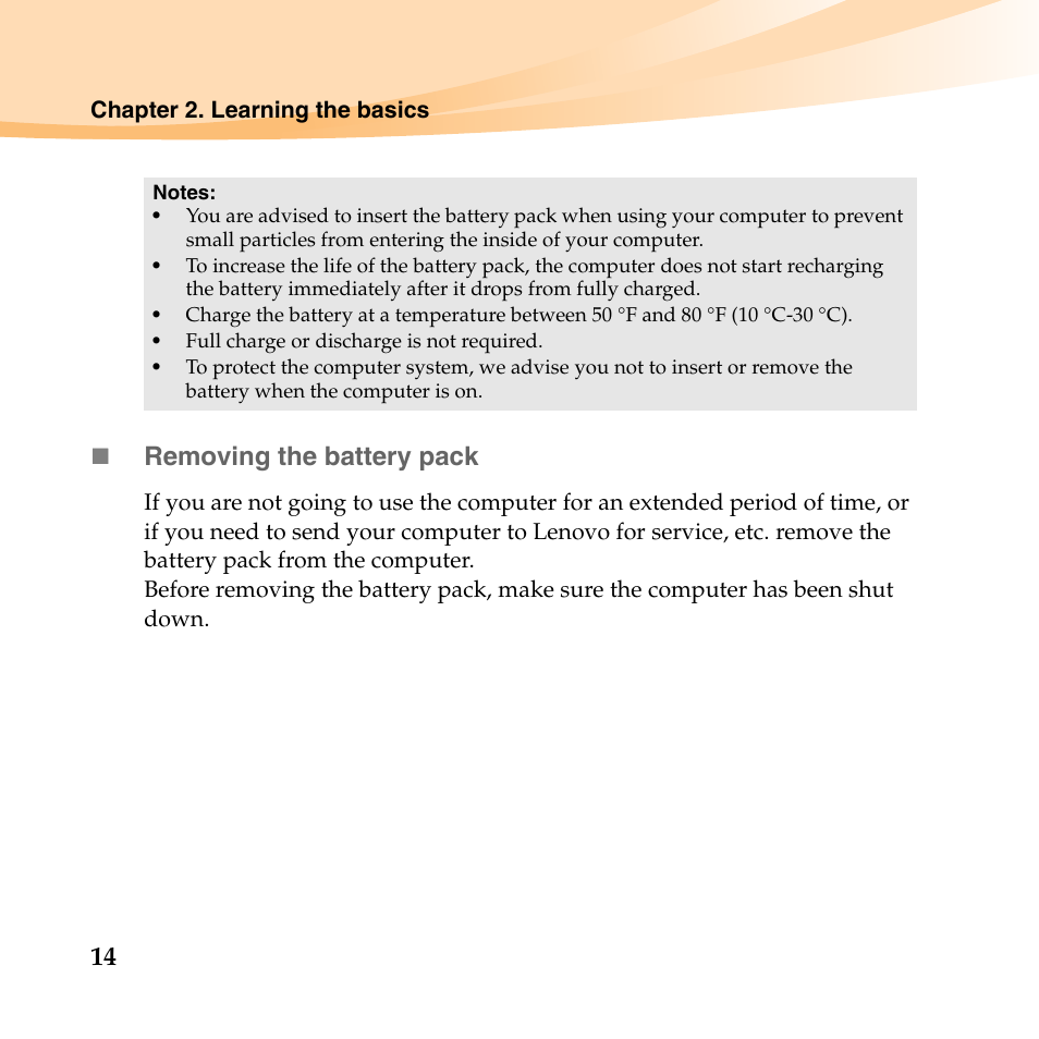 Removing the battery pack | Lenovo IdeaPad Y460 User Manual | Page 28 / 144