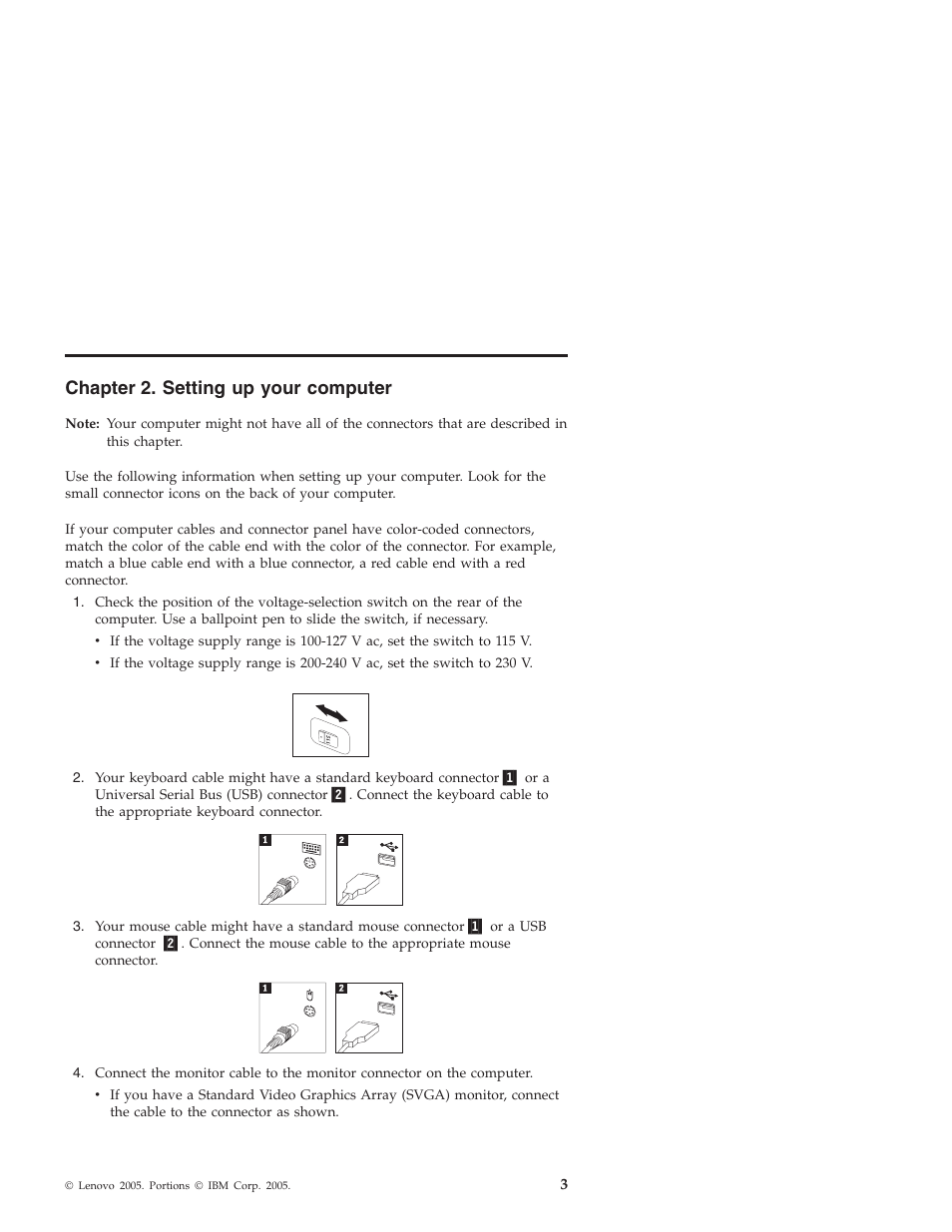 Chapter 2. setting up your computer, Chapter, Setting | Your, Computer | Lenovo 3000 J User Manual | Page 21 / 90