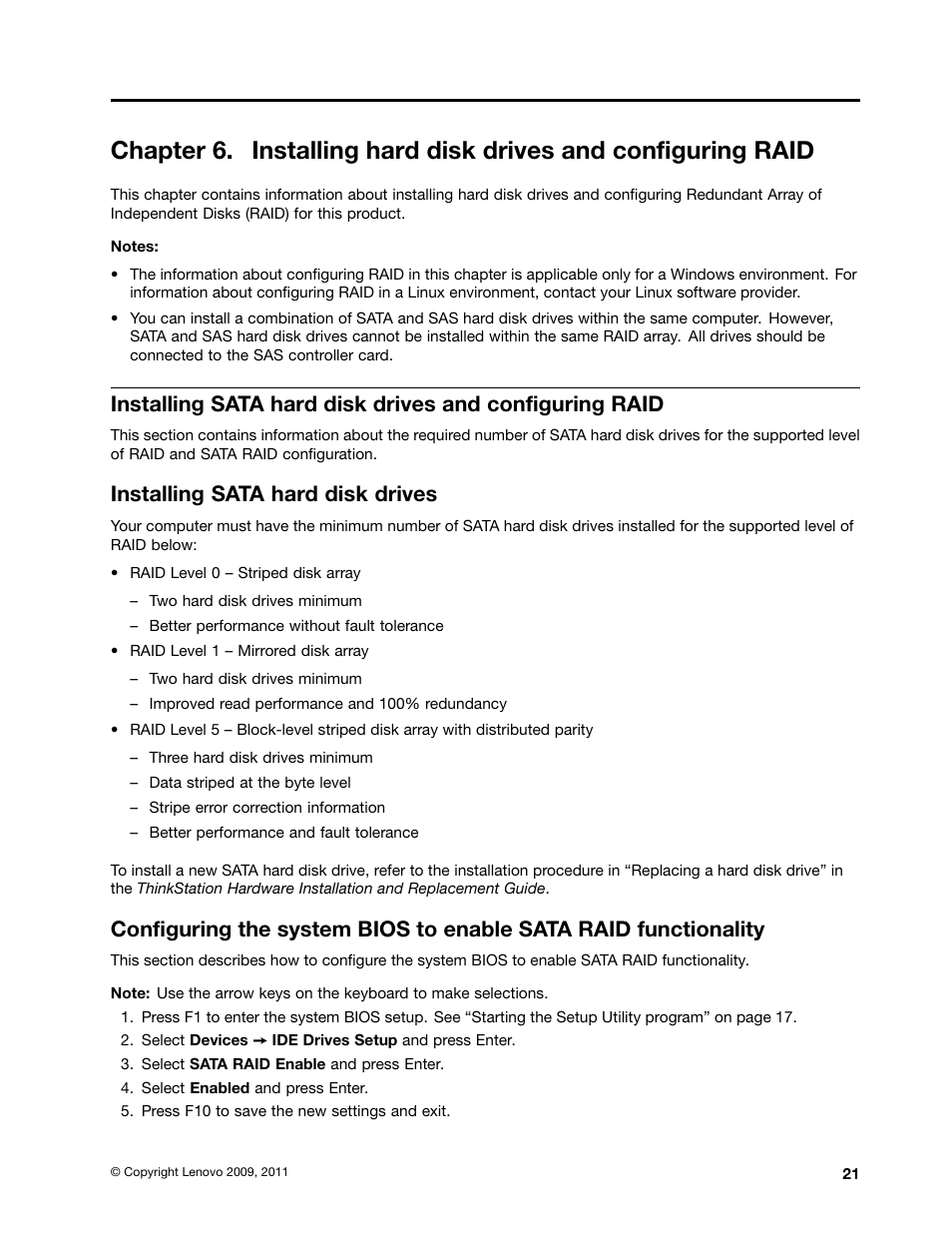 Installing sata hard disk drives | Lenovo THINKSTATION 4105 User Manual | Page 27 / 66