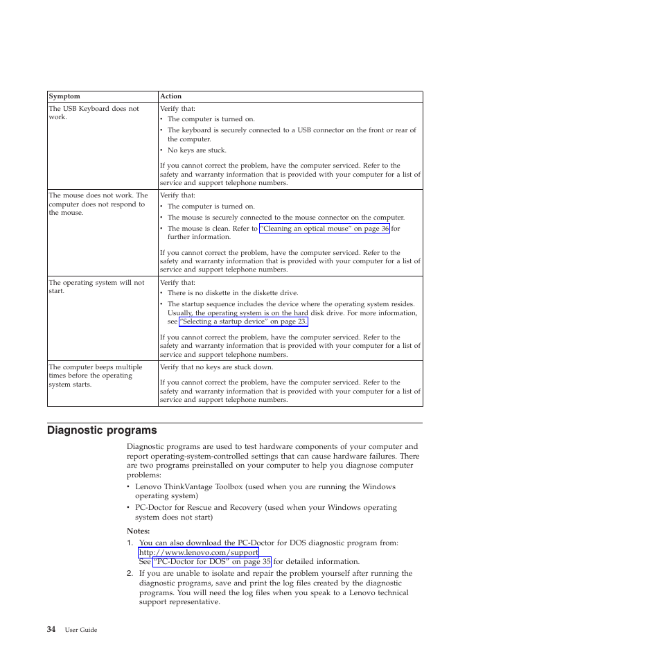 Diagnostic programs | Lenovo THINKSTATION 4155 User Manual | Page 42 / 74