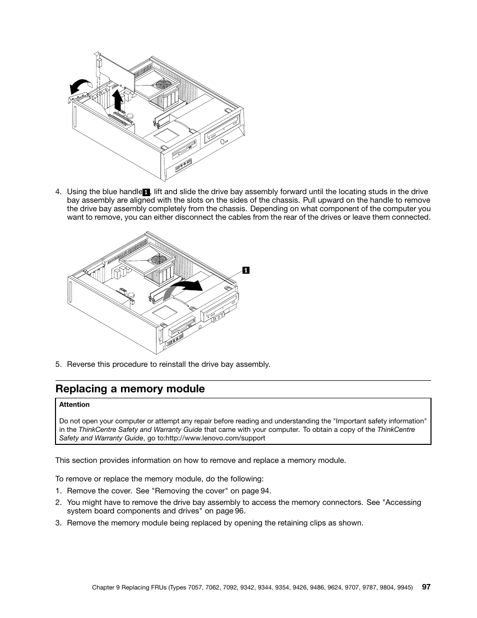 Replacing a memory module | Lenovo 9354 User Manual | Page 103 / 480