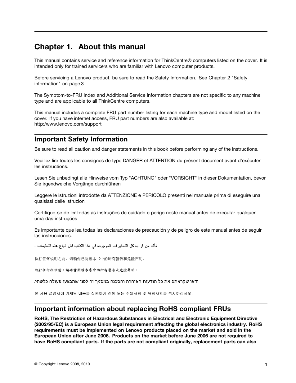 Chapter 1. about this manual, Important safety information | Lenovo 9354 User Manual | Page 7 / 480