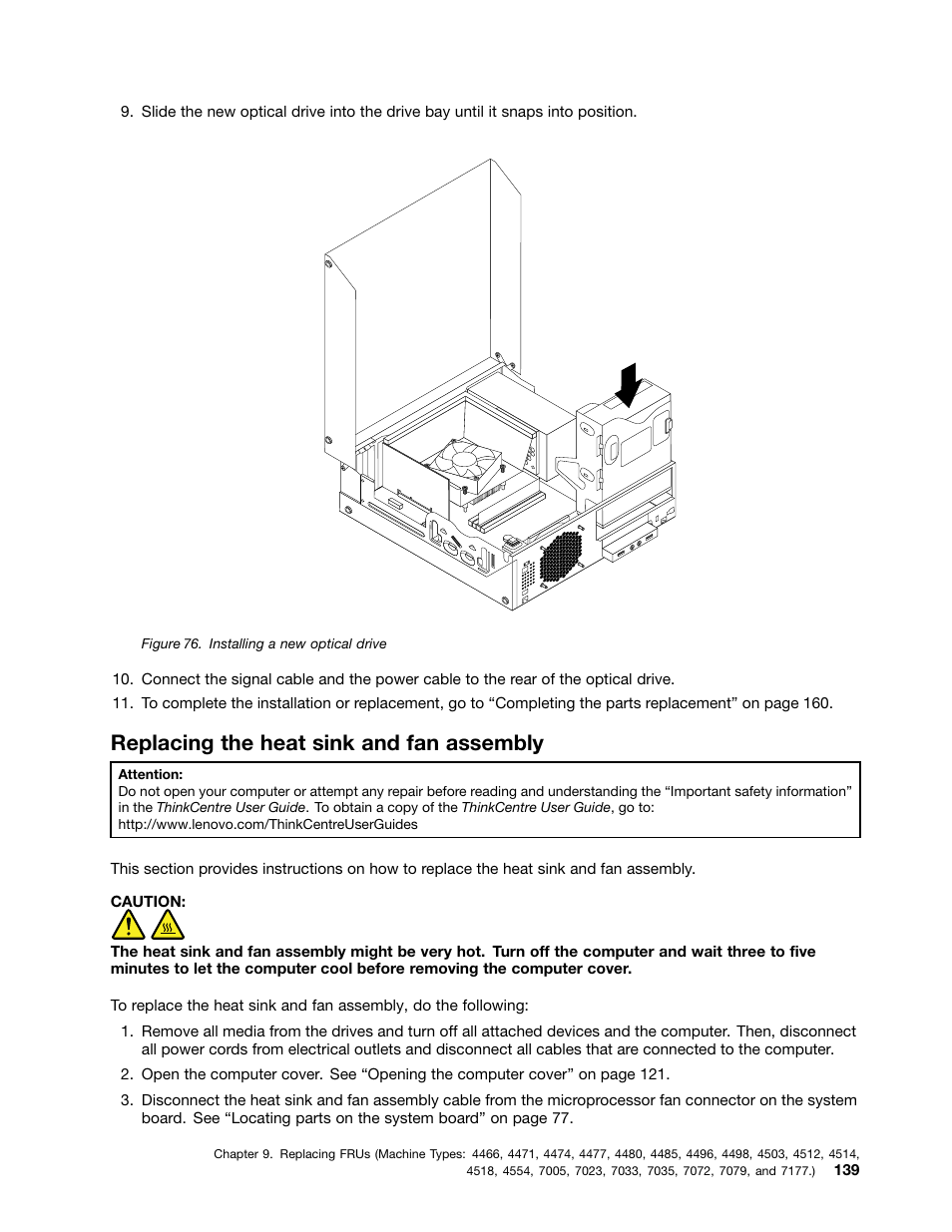 Replacing the heat sink and fan assembly | Lenovo THINKCENTRE 4485 User Manual | Page 147 / 492