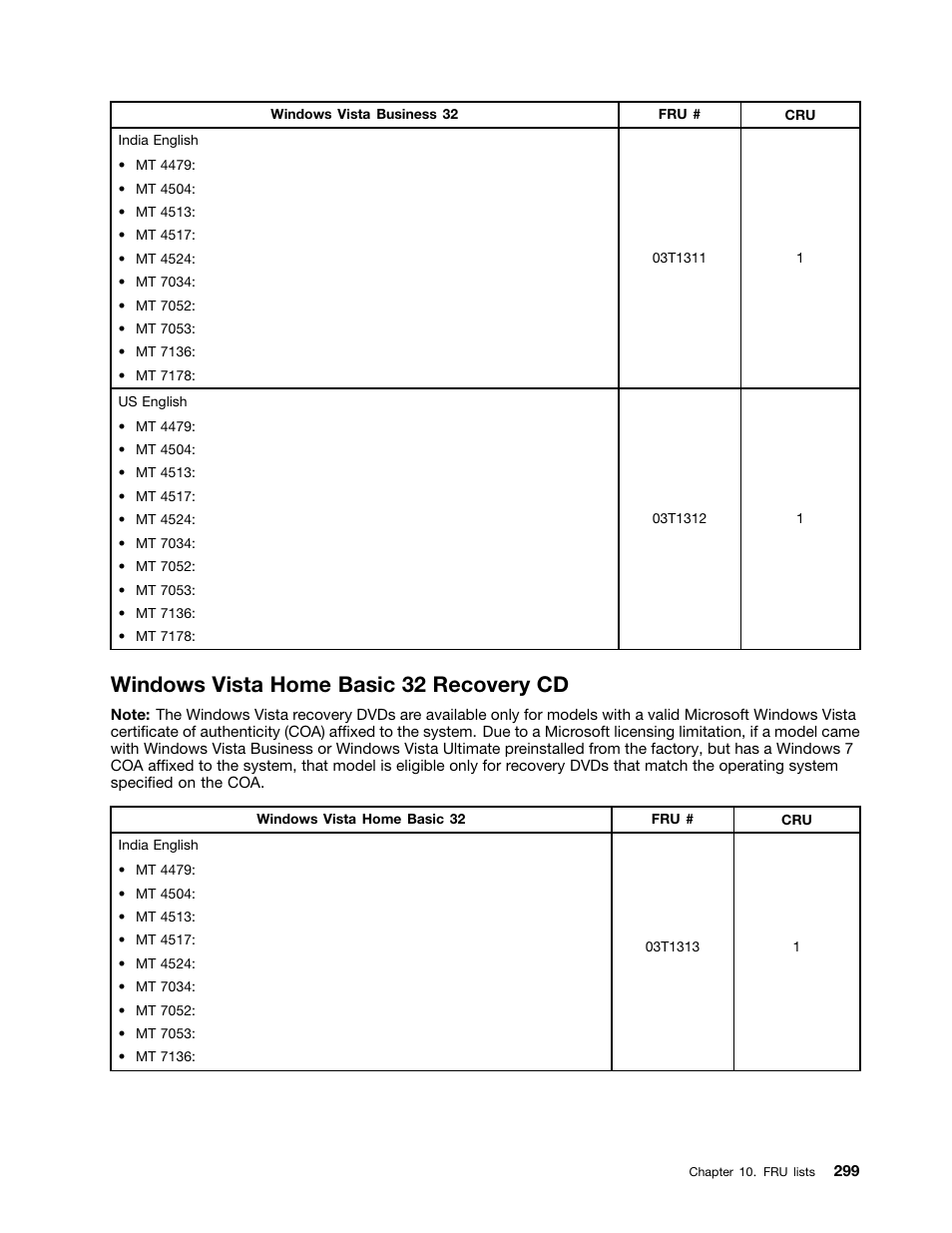 Windows vista home basic 32 recovery cd | Lenovo THINKCENTRE 4485 User Manual | Page 307 / 492