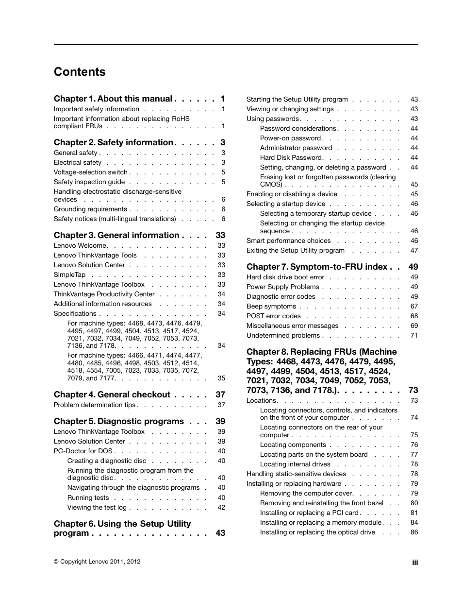 Lenovo THINKCENTRE 4485 User Manual | Page 5 / 492