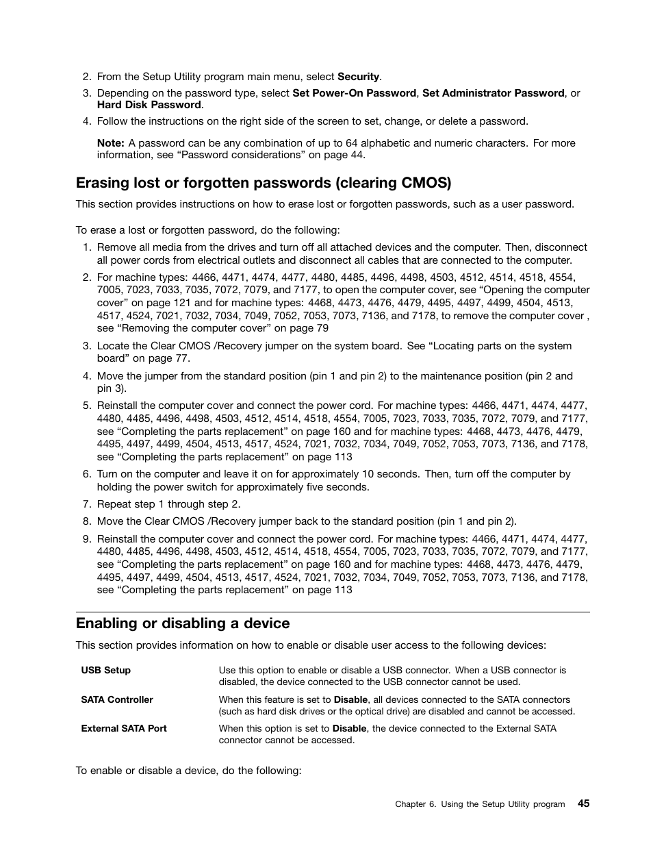 Enabling or disabling a device | Lenovo THINKCENTRE 4485 User Manual | Page 53 / 492