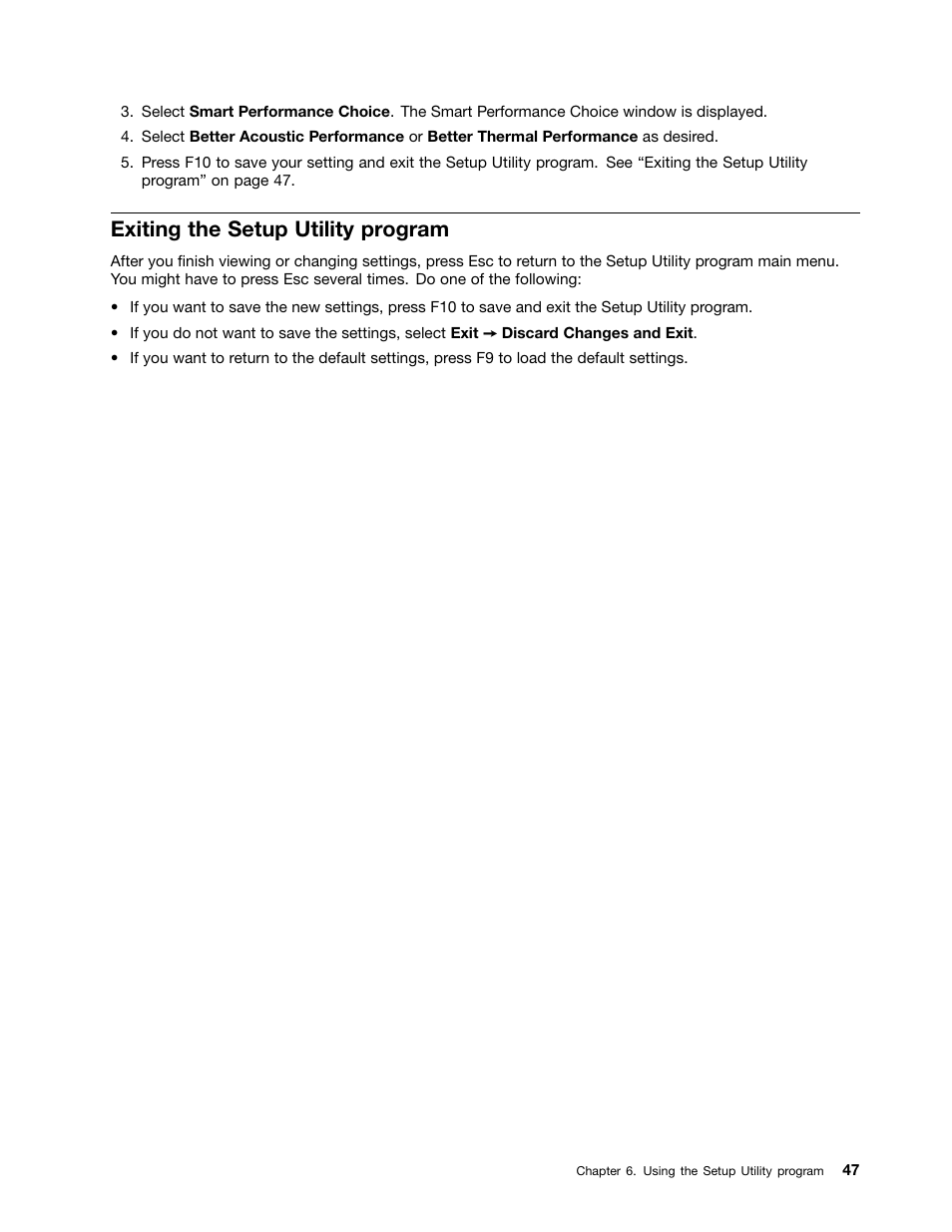 Exiting the setup utility program | Lenovo THINKCENTRE 4485 User Manual | Page 55 / 492
