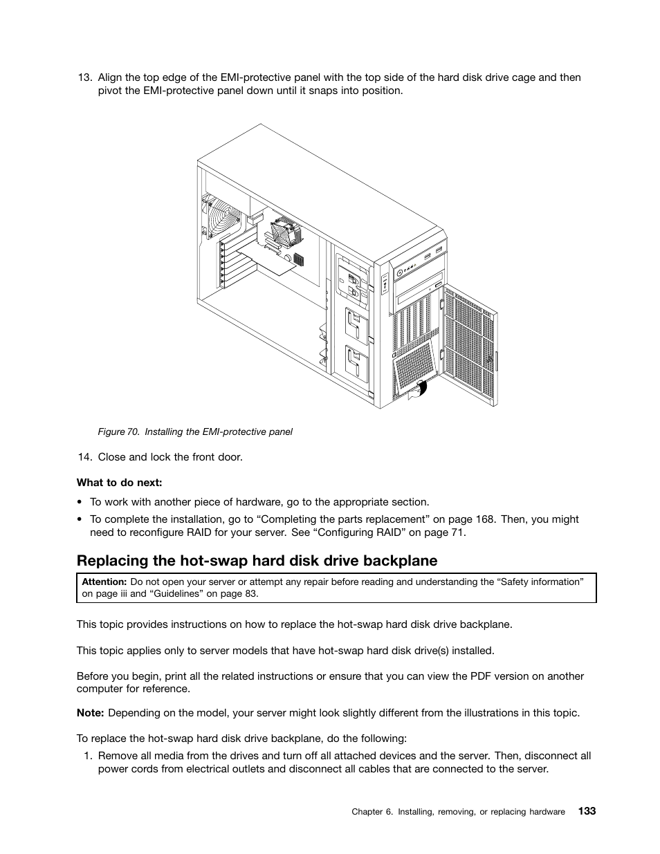Replacing the hot-swap hard disk drive backplane | Lenovo THINKSERVER 392 User Manual | Page 145 / 248