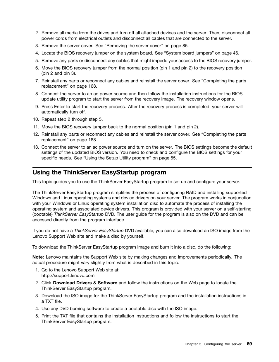 Using the thinkserver easystartup program, Using the thinkserver | Lenovo THINKSERVER 392 User Manual | Page 81 / 248