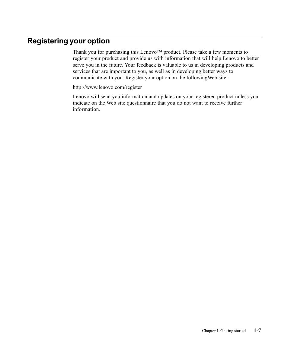 Registering your option | Lenovo L192P User Manual | Page 11 / 35