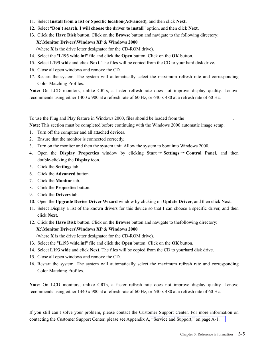 Getting further help | Lenovo L193 User Manual | Page 21 / 29